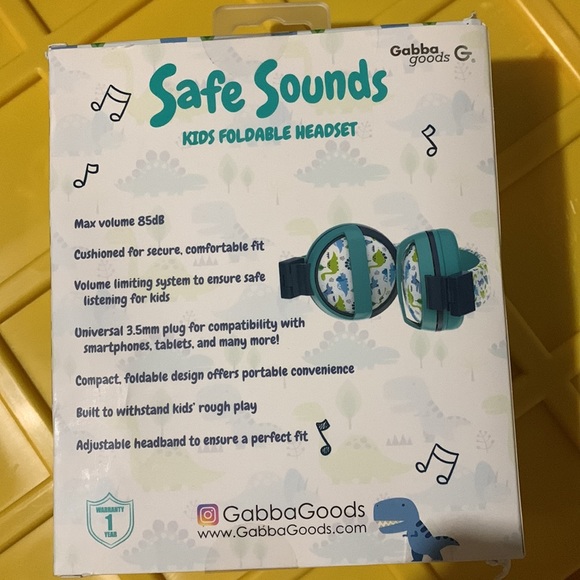 Gabba Goods Safe Sounds Kids Foldable Headset NIB New In Box - Picture 5 of 11